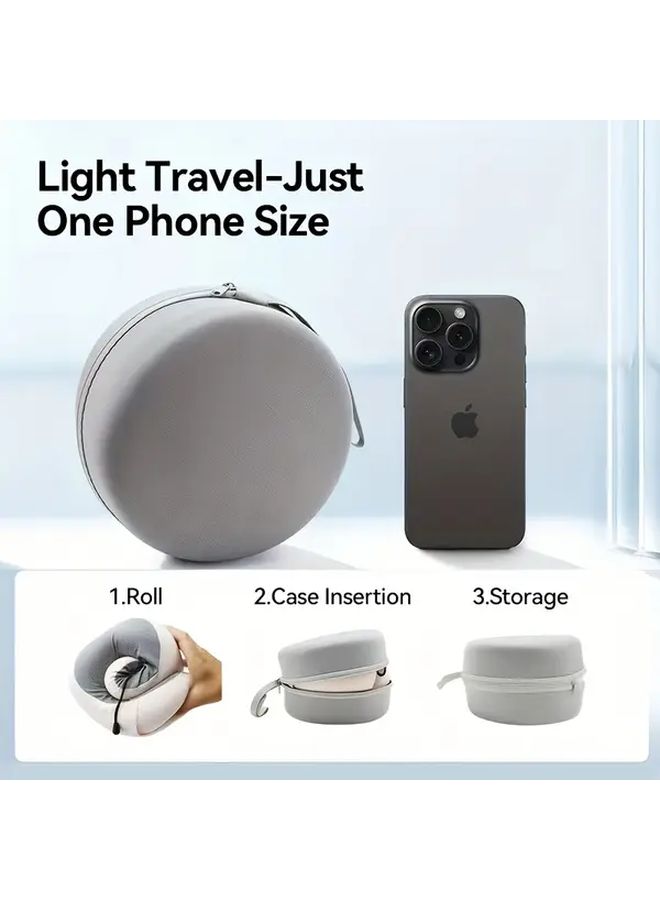 U Shaped Cervical Pillow Neck Support Pillow For Travel Airplane Sleeping Car Camping Bed Use With Side Pocket Dark Gray Storage Box 11 02 9 45 5 12 Inch - Image 5