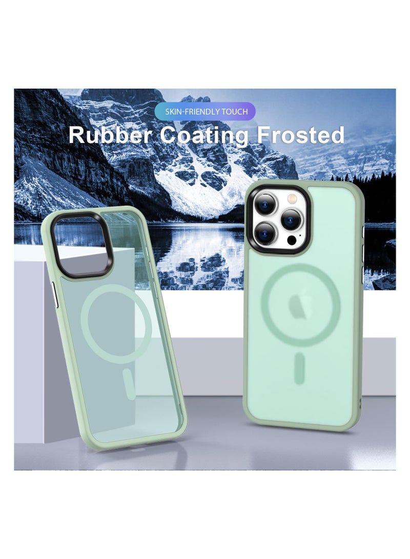 Magnetic Case for iPhone 15 6.1-Inch Compatible with MagSafe, Translucent Matte Back Slim Shockproof Phone Cover (Green) - Image 2