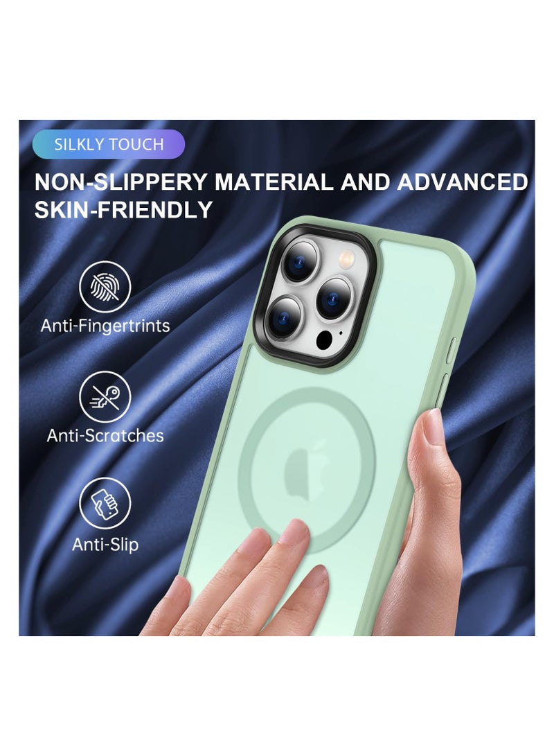 Magnetic Case for iPhone 15 6.1-Inch Compatible with MagSafe, Translucent Matte Back Slim Shockproof Phone Cover (Green) - Image 3