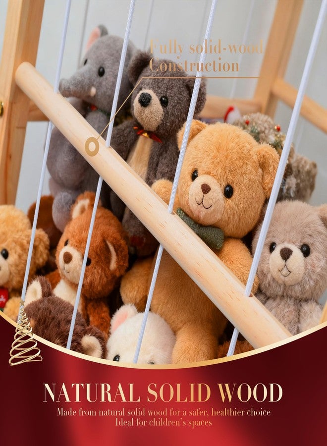 deepredcoast Stuffed Animal Storage,Christmas Reindeer Stuffed Animal Organizer, Movable Stuffed Animal Holder with Elastic Cords for Nursery Playroom Kidroom Bedroom - Image 3