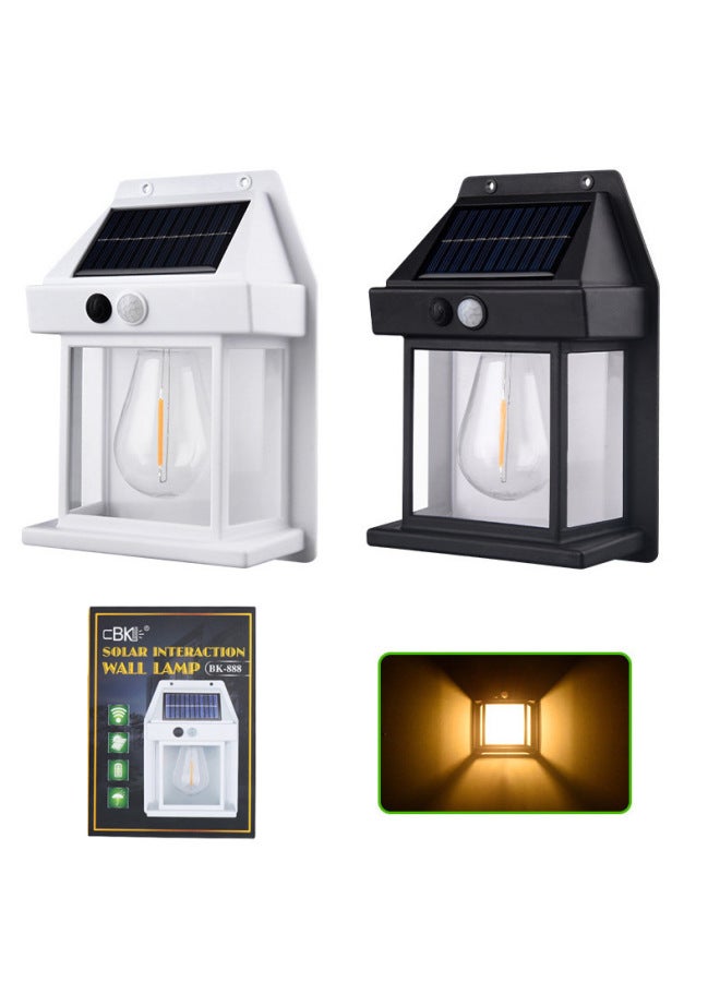 Outdoor Solar Wall Lamp Induction Lamp Waterproof Lamp Modern Villa Garden Lamp Garden Lamp Flashlight-Color:(3 Lights) - Image 2