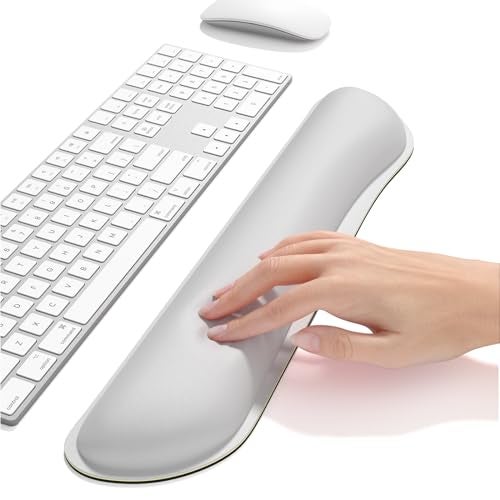 Dapesuom Enlarge Keyboard Wrist Rest, Cute Memory Foam Keyboard Wrist Cushion for Computer Desk Mats Support, Typing Pain Relief Ergonomic Mouse Pad Rests with Non-Slip Base for Gaming, Laptop, Gray - Image 5