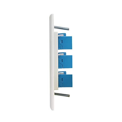 Phizli 3 Port Ethernet Wall Plate,Cat 6 Wall Plate Female-Female Compatible with Cat6/6e/5/5e Ethernet Devices -Blue - Image 3