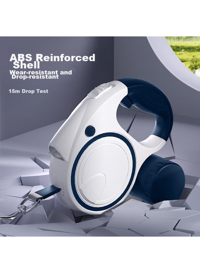 HelloJoy ojoy Automatic Retractable Leash With Light For Small And Medium Dogs, Anti-explosion Dog Walking Rope, Blue 5-meter Long Cord - Image 1