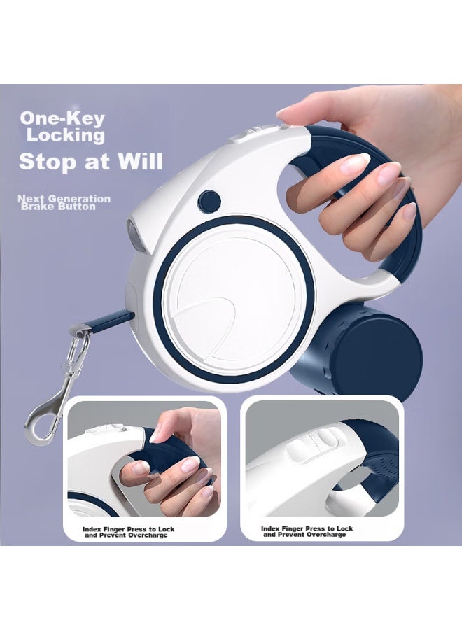 HelloJoy ojoy Automatic Retractable Leash With Light For Small And Medium Dogs, Anti-explosion Dog Walking Rope, Blue 5-meter Long Cord - Image 5