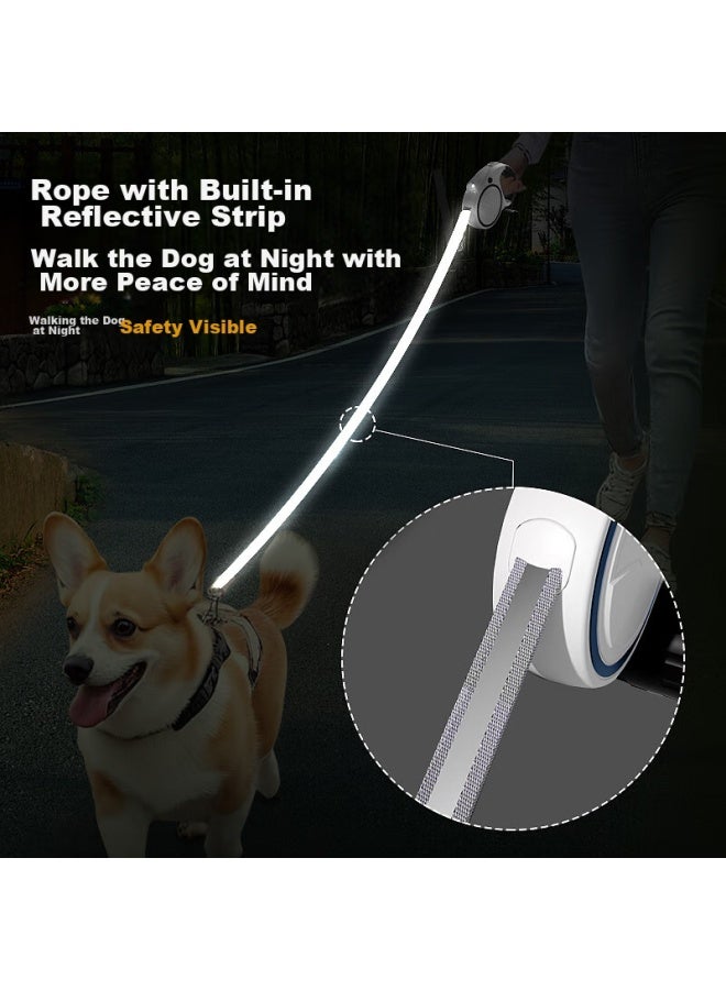 HelloJoy ojoy Automatic Retractable Leash With Light For Small And Medium Dogs, Anti-explosion Dog Walking Rope, Blue 5-meter Long Cord - Image 3