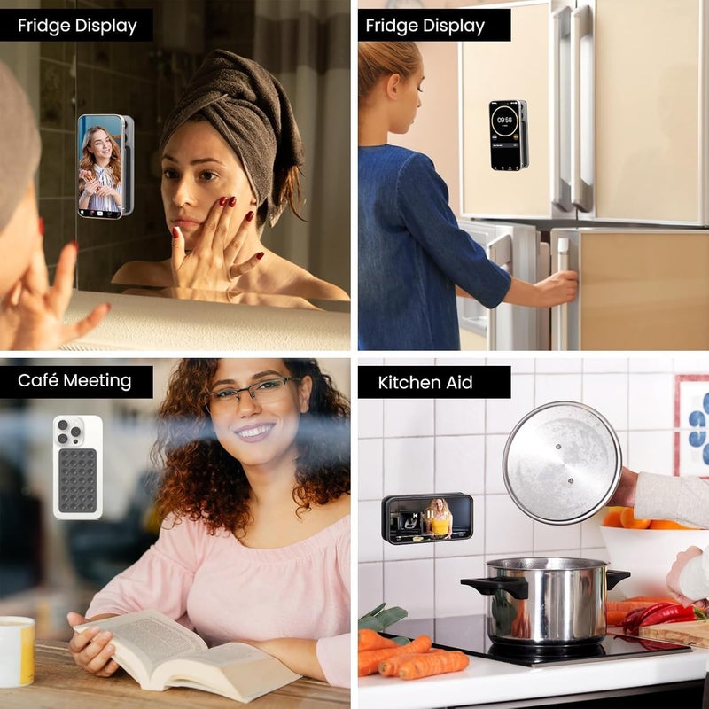 Clickify Double Sided Silicone Suction Phone Case Mount (Compatible iPhone and Android, Hands-Free Phone Accessory Holder for Selfies and Videos) Fidget Toy Gift (Black, Double Sided 40 Suction Cups) (2) - Image 5