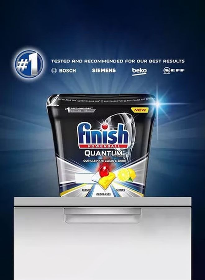 Finish Quantum Ultimate Dishwasher Detergent Cleaner, Lemon Sparkle, 16 Tabs, Pack of 2 - Image 4
