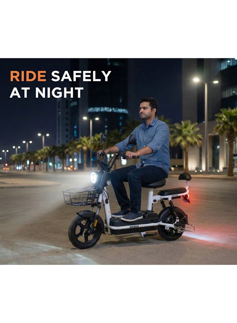 Roxer روكسر سكوتر كهربائي للكبار ابو سله 48 فولت 350 واط سرعة 40 كم/ساعة مع شاشة رقمية ونظام تنبيه وكشافات موديل بمقعدين للبالغين - Image 5