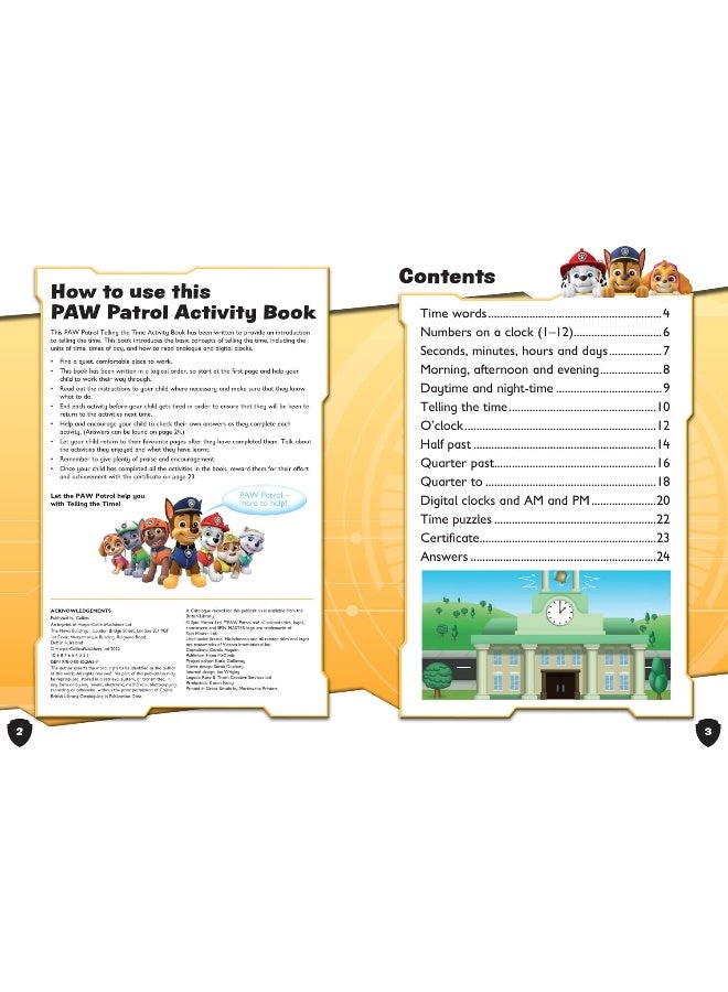 Paw Patrol Telling The Time Activity Book  - Image 2