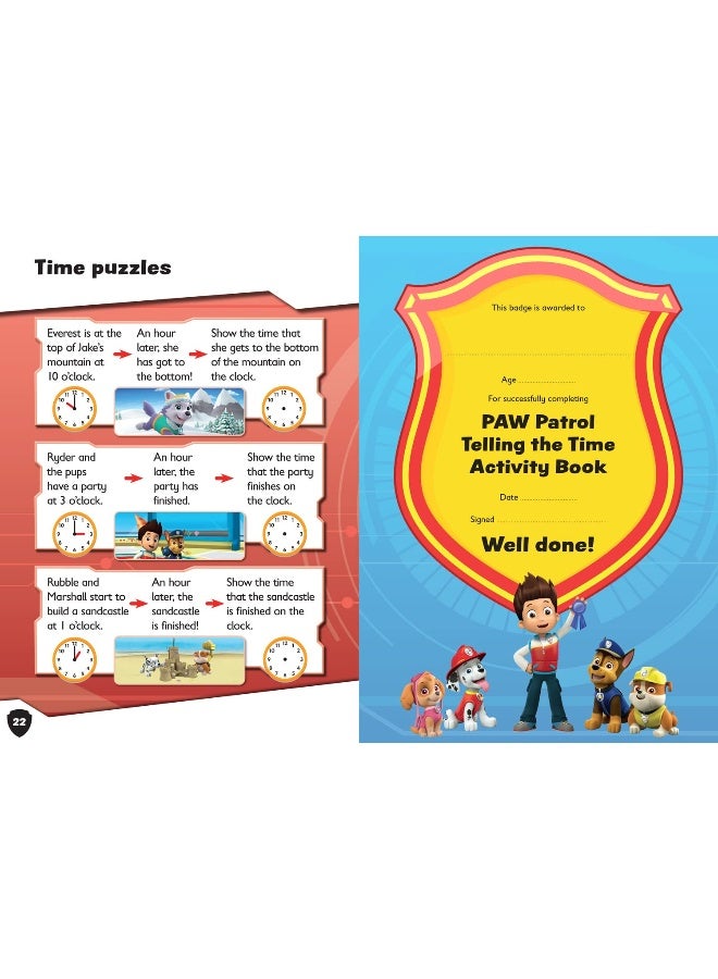 Paw Patrol Telling The Time Activity Book  - Image 5