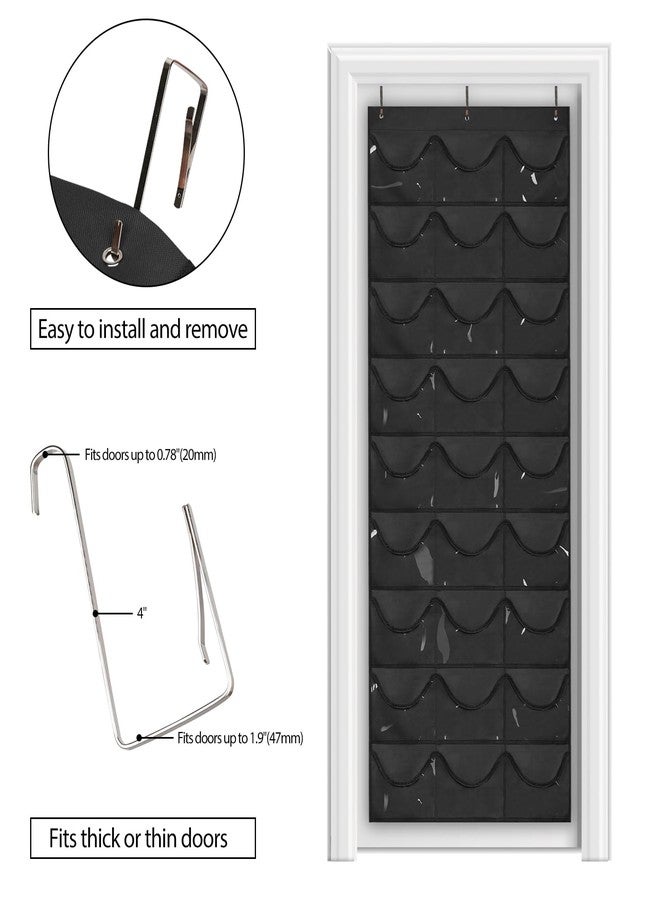 Dofilachy Hat Rack - Hat Organizer - Hat Racks for Baseball Caps, Visible Hat Holder - Baseball Rack for Wall Door with 3 Hooks, 27 Deep Pockets - Image 3