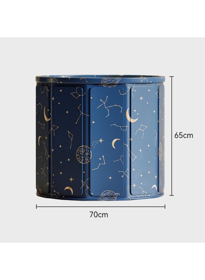 Kawkab Starlight Blue, 70cm diameter, 8-layer thickened waterproof portable folding immersion spa bath tub, home shower bath tub, adult and children's bathroom family independent spa bath tub. Baby swimming. - Image 1