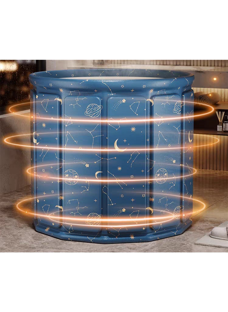 Kawkab Starlight Blue, 70cm diameter, 8-layer thickened waterproof portable folding immersion spa bath tub, home shower bath tub, adult and children's bathroom family independent spa bath tub. Baby swimming. - Image 3