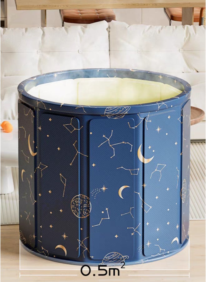 Kawkab Starlight Blue, 70cm diameter, 8-layer thickened waterproof portable folding immersion spa bath tub, home shower bath tub, adult and children's bathroom family independent spa bath tub. Baby swimming. - Image 2