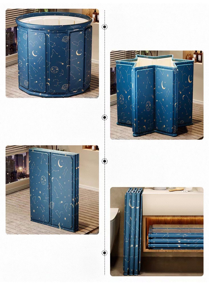 Kawkab Starlight Blue, 70cm diameter, 8-layer thickened waterproof portable folding immersion spa bath tub, home shower bath tub, adult and children's bathroom family independent spa bath tub. Baby swimming. - Image 4