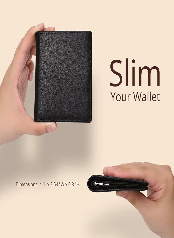 Bveyzi Ultra Slim Small RFID Wallet for Women, Leather Tiny Thin Bifold Pocket Ladies Wallet - Image 2
