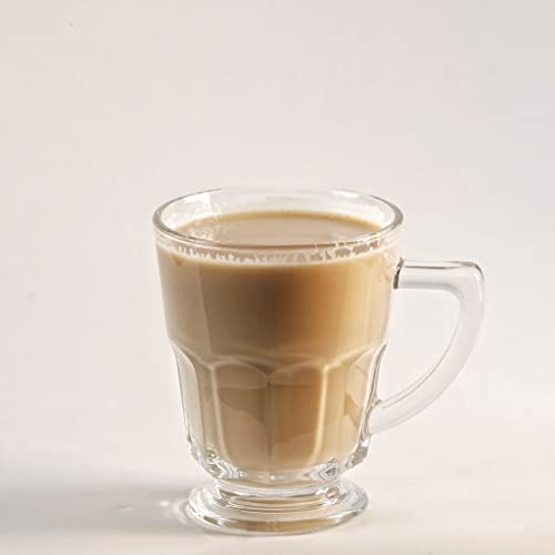 bellemax 160ML Premium Glass Tea and Coffee Cup Glass Mug, Transparent,Glass Cups Set for Milk Cup, Hot/Cold Drinks Cups, Herbal Tea, Green Tea, Lemon Tea Cup Set of (6) - Image 2