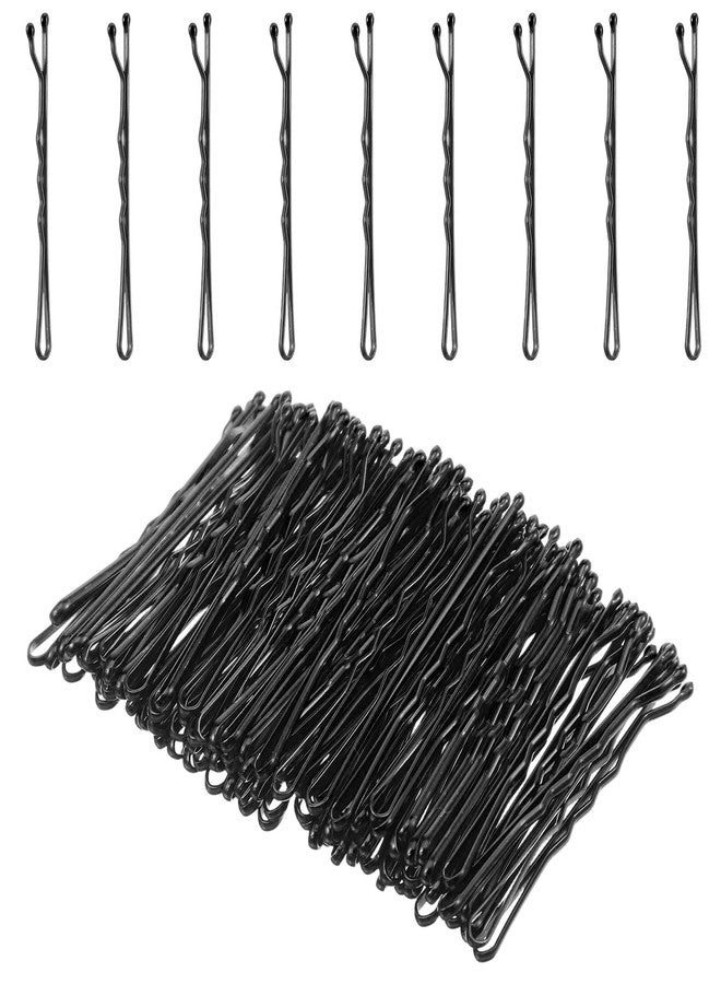 DOPENSPI 200PCS Mini Bobby Pins, Small Wavy Hair Pins Metal Curved Hair Pin Wavy HairClip Classic HairAccessories for Women All HairTypes 1.97 Inch (Black) - Image 1