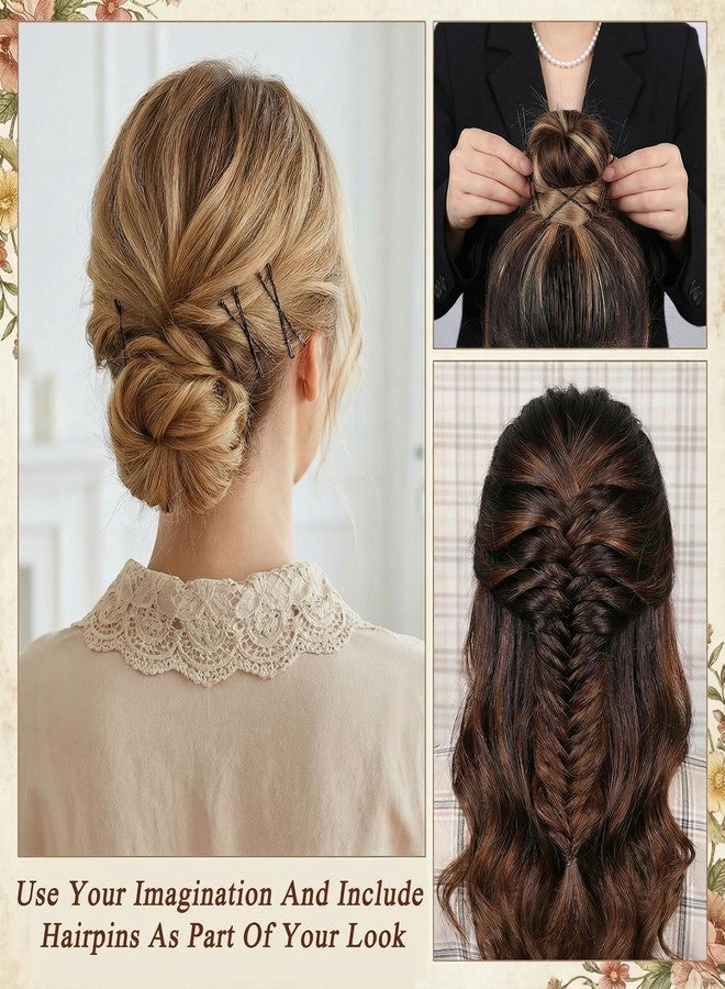 DOPENSPI 200PCS Mini Bobby Pins, Small Wavy Hair Pins Metal Curved Hair Pin Wavy HairClip Classic HairAccessories for Women All HairTypes 1.97 Inch (Black) - Image 2