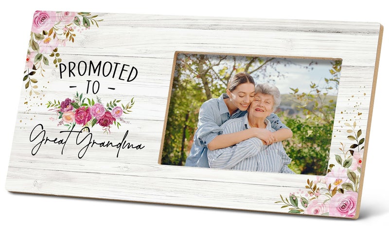 SRADMO Pregnancy Announcement for Great Grandma Great Grandma Picture Frame 12x6 inch Wooden Tabletop Photo Frame