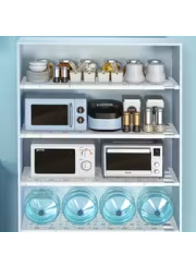 إيروريكس طقم 3 رفوف تخزين قابلة للتعديل – تصميم قابل للتوسعة موفر للمساحة مع لوح ثابت وقطعتين للتوسيع، مصنوع من مواد متينة، مناسب لتنظيم الخزانة والمطبخ والحمام، رف تخزين متعدد الطبقات ومعلق - Image 4