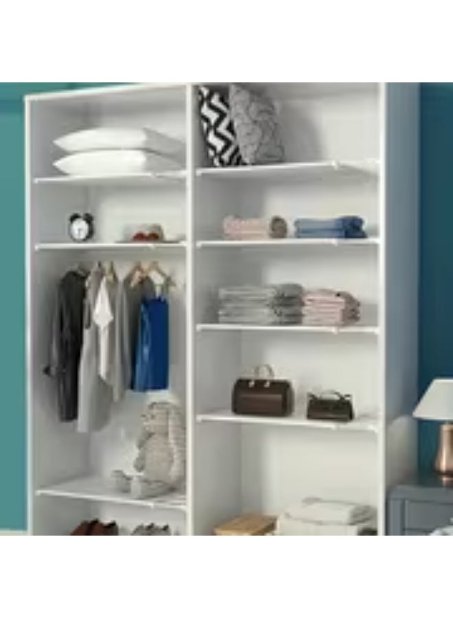 إيروريكس طقم 3 رفوف تخزين قابلة للتعديل – تصميم قابل للتوسعة موفر للمساحة مع لوح ثابت وقطعتين للتوسيع، مصنوع من مواد متينة، مناسب لتنظيم الخزانة والمطبخ والحمام، رف تخزين متعدد الطبقات ومعلق - Image 1