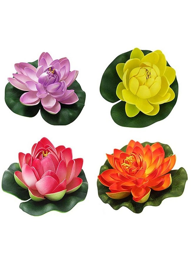 VRB Dec VRB Dec™ Pack of 6 Pcs Artificial Big Foam Lotus Flower Fake Foam Water Floating Flowers for Pooja Thali Festival and Events Outdoor Indoor Home Decoration and Craft (Multi-Pack of 6 Pcs)  - Image 1