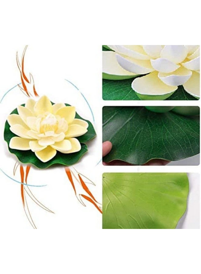 VRB Dec VRB Dec™ Pack of 6 Pcs Artificial Big Foam Lotus Flower Fake Foam Water Floating Flowers for Pooja Thali Festival and Events Outdoor Indoor Home Decoration and Craft (Multi-Pack of 6 Pcs)  - Image 3