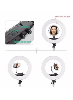أندوير مصباح حلقي LED للتصوير مزود بإكسسوارات 18بوصة أبيض  - Image 3