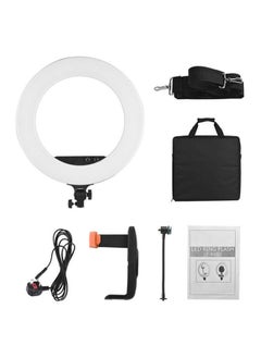 أندوير مصباح حلقي LED للتصوير مزود بإكسسوارات 18بوصة أبيض  - Image 1