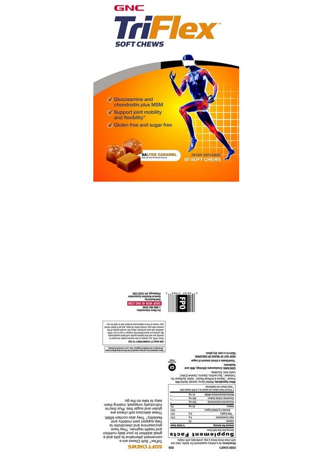 GNC TriFlex Soft Chews, Salted Caramel, 60 Soft Chews, Supports Joint Health - Image 2