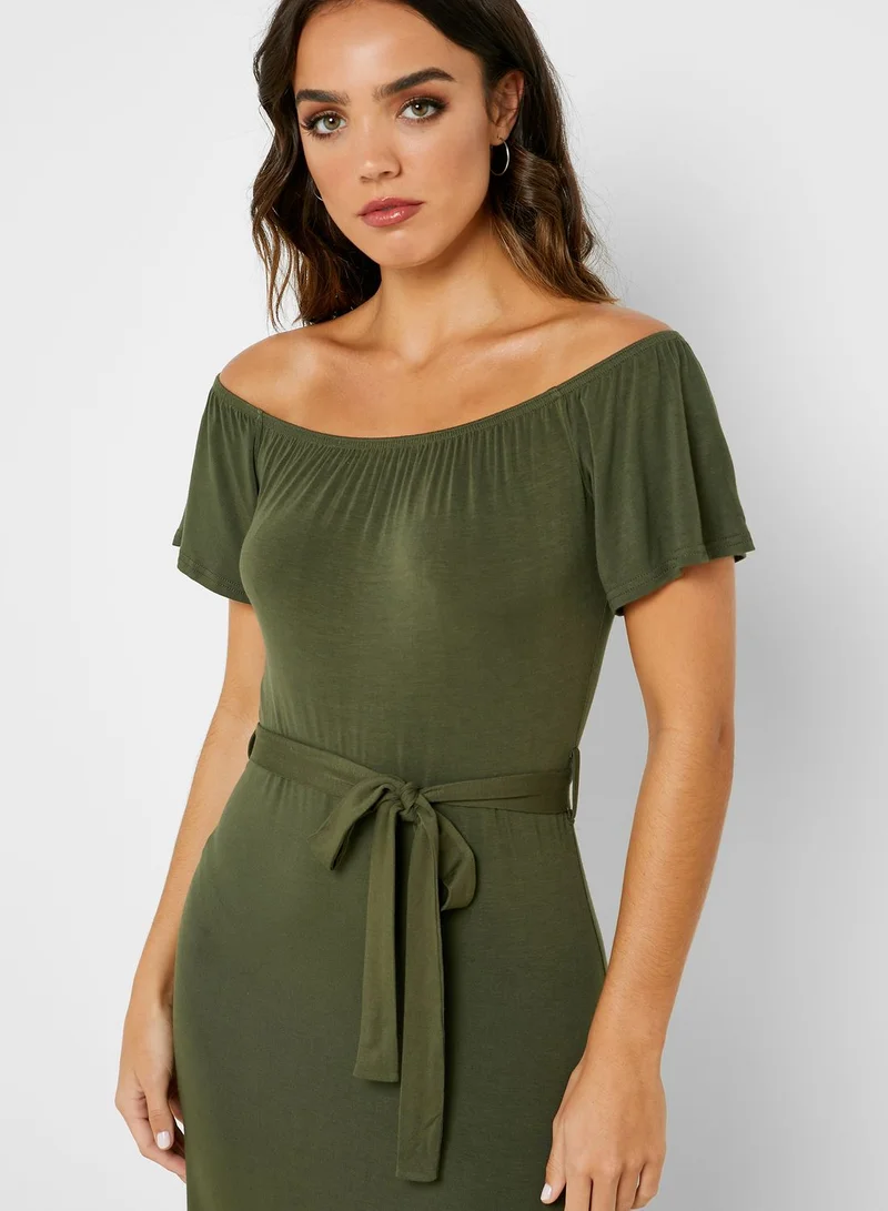 DOROTHY PERKINS Ruffle Hem Bardot Dress