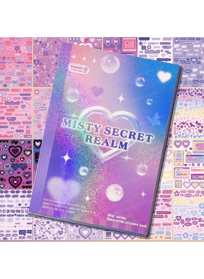 FunBlast Kawaii Stickers Book - 50 Sheets/1200+ Stickers, Misty Secret Realm Japanese Style Decorative Sticker, Self-Adhesive Kawaii Sticker, Cute Sticker for Girls (D) - Image 1