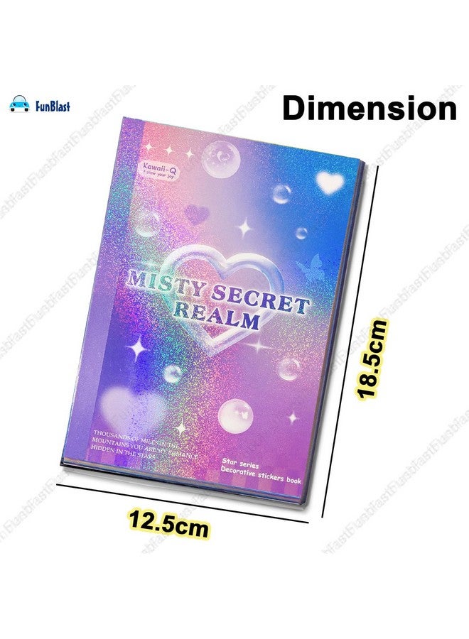 FunBlast Kawaii Stickers Book - 50 Sheets/1200+ Stickers, Misty Secret Realm Japanese Style Decorative Sticker, Self-Adhesive Kawaii Sticker, Cute Sticker for Girls (D) - Image 2