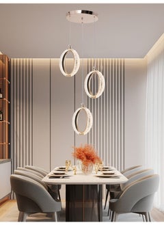 Best Power Modern LED Chandelier 3-Light 6170-3 | Adjustable Height 100cm | 3 Lighting Levels | 15W Elegant Hanging Light for Dining, Living Room, and Bedroom  - Image 1