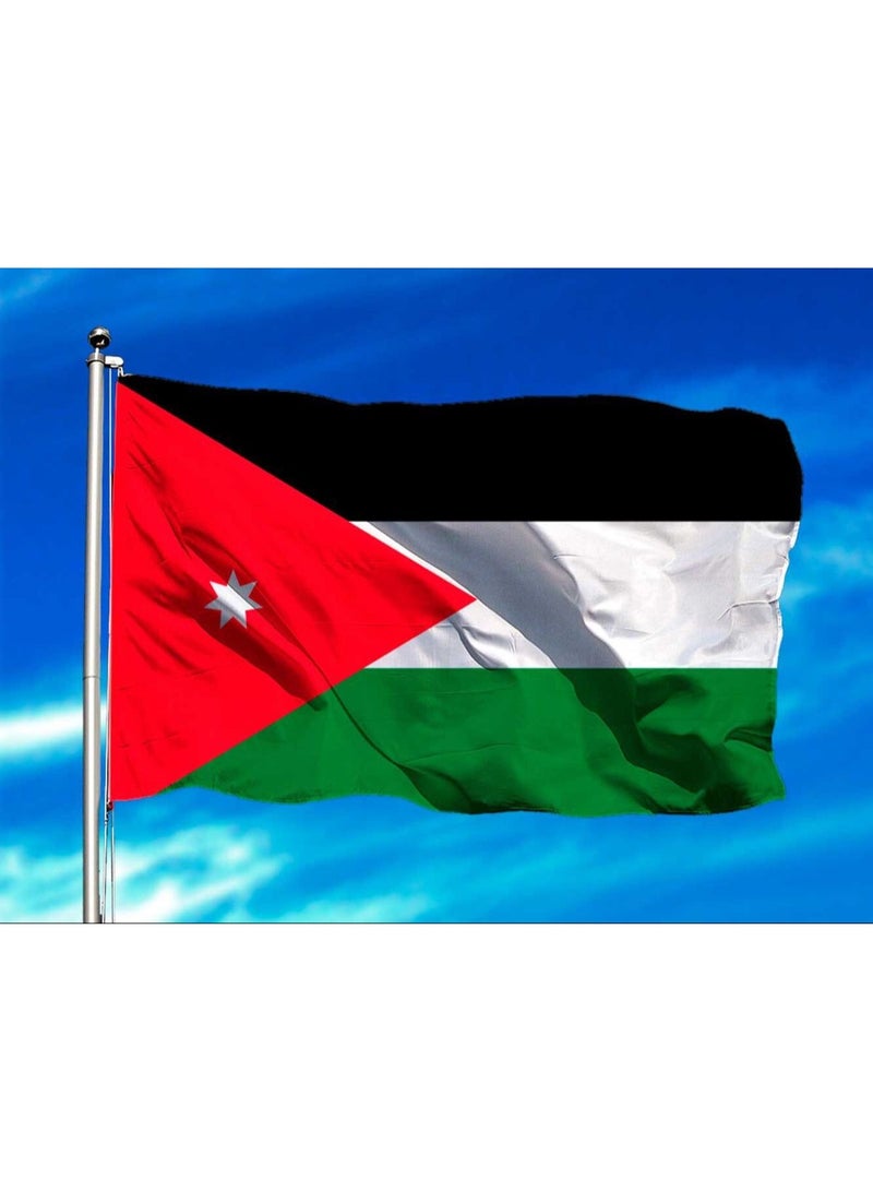اي ار اس علم الأردن من ARS - ساتان 210D شديد التحمل، علم الأردن للاستخدام الخارجي/الداخلي، مقاوم للبهتان، يوم العلم، والمنزل - بوليستر، يوم الرياضة، كأس العالم FIFA - متوفر بحجم - Image 4