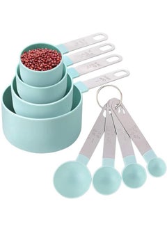 Generic Measuring Spoons for Spices, Flour, Sugar, Salt - 8 Piece Measuring Cups and Spoons Set, Measuring Cups and Spoons with Stainless Steel Handle and Stackable Design for Measuring Dry or Liquid Ingredients, Measuring Set for Kitchen, Cooking, Baking - Measuring Spoons Set - Measuring Spoons Set with Stainless Steel Handles, Dosing Spoon, Measuring Cups Set for Kitchen, Cooking, Baking, Measuring Dry Liquids - Measuring Tools Standard Kitchen Measuring Cups Food Prep Supplies Measuring Salt, Sugar, Salt, Spices - Measuring Spoons for Spices - Measuring Spoons for Cooking  - Image 1