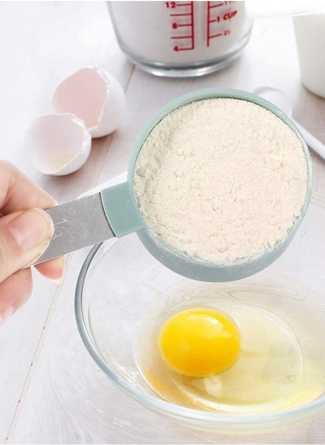 Generic - Measuring Spoons for Spices, Flour, Sugar, Salt - 8 Piece Measuring Cups and Spoons Set, Measuring Cups and Spoons with Stainless Steel Handle and Stackable Design for Measuring Dry or Liquid Ingredients, Measuring Set for Kitchen, Cooking, Baking - Measuring Spoons Set - Measuring Spoons Set with Stainless Steel Handles, Dosing Spoon, Measuring Cups Set for Kitchen, Cooking, Baking, Measuring Dry Liquids - Measuring Tools Standard Kitchen Measuring Cups Food Prep Supplies Measuring Salt, Sugar, Salt, Spices - Measuring Spoons for Spices - Measuring Spoons for Cooking - Image 1