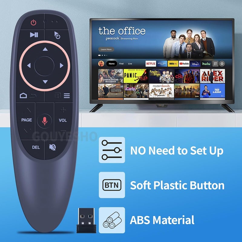Voice Remote Air Mouse Remote, 2.4G RF Wireless Remote Control with 6 Axis Gyroscope and IR Learning, Air Fly Mouse with Voice Input for Android TV Box/PC/Smart TV/HTPC/Projector - Image 4