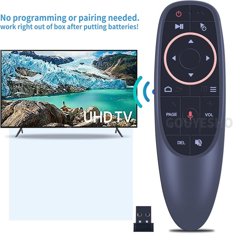 Voice Remote Air Mouse Remote, 2.4G RF Wireless Remote Control with 6 Axis Gyroscope and IR Learning, Air Fly Mouse with Voice Input for Android TV Box/PC/Smart TV/HTPC/Projector - Image 5
