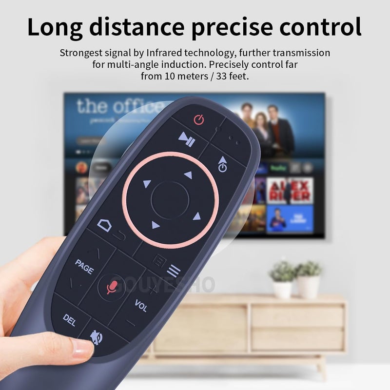 Voice Remote Air Mouse Remote, 2.4G RF Wireless Remote Control with 6 Axis Gyroscope and IR Learning, Air Fly Mouse with Voice Input for Android TV Box/PC/Smart TV/HTPC/Projector - Image 3