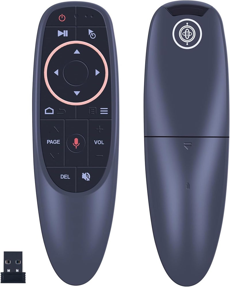 Voice Remote Air Mouse Remote, 2.4G RF Wireless Remote Control with 6 Axis Gyroscope and IR Learning, Air Fly Mouse with Voice Input for Android TV Box/PC/Smart TV/HTPC/Projector - Image 1