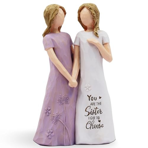 BORLESTA Friend Gifts for Women Gifts for Friends Women Friendship Gift for Women Sister Gifts Friend Sister Birthday Gift Bestie Gift for Women Friend HandPainted Figure Purple - Image 1