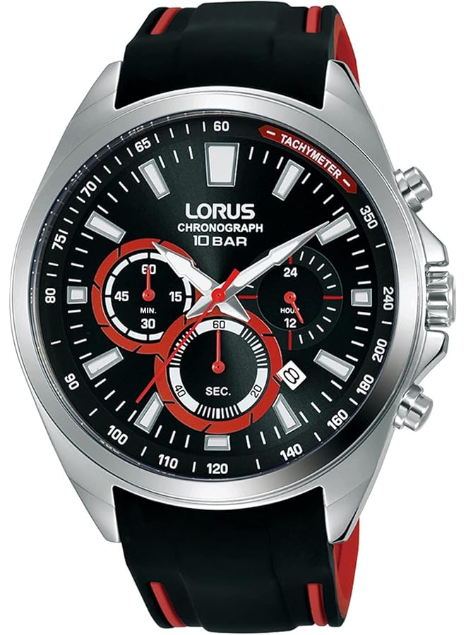 لوراس ساعة رياضية للرجال كوارتز تناظرية بسوار من السيليكون Rt387Hx9 - Image 1