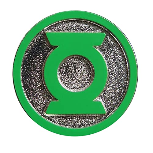 DC Comics Green Lantern Pewter Lapel Pin Colored Logo - Image 1