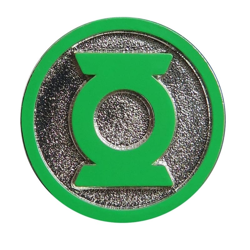 DC Comics Green Lantern Pewter Lapel Pin Colored Logo - Image 2
