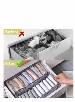 Y&D Sock Drawer Organizer Divider, Underwear Organizer, 11 Cell Collapsible Closet Cabinet Storage Boxes for Storing Socks, Bra, Handkerchiefs, Ties, Belts, 2Pcs  - Image 4
