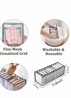Y&D Sock Drawer Organizer Divider, Underwear Organizer, 11 Cell Collapsible Closet Cabinet Storage Boxes for Storing Socks, Bra, Handkerchiefs, Ties, Belts, 2Pcs  - Image 2