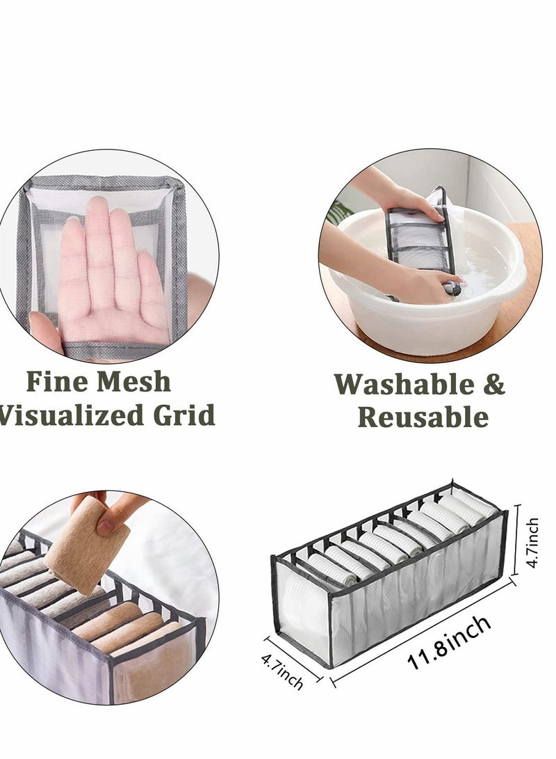 Y&D Sock Drawer Organizer Divider, Underwear Organizer, 11 Cell Collapsible Closet Cabinet Storage Boxes for Storing Socks, Bra, Handkerchiefs, Ties, Belts, 2Pcs  - Image 2